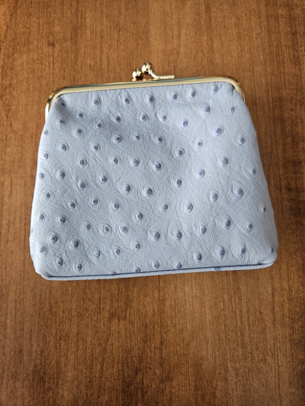 Dooney & Bourke Ostrich Kiss Lock Framed Wallet Glacier Blue - Picture 3 of 7